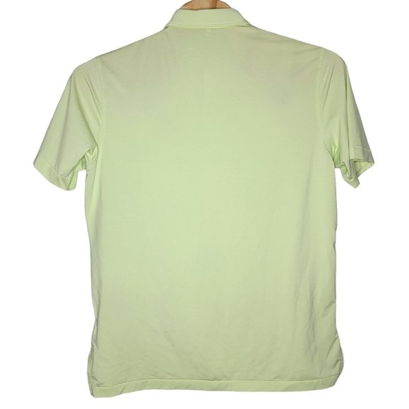 Peter Millar Summer Comfort Large Neon Green / White Striped Golf Polo Shirt‎ - Picture 2 of 5